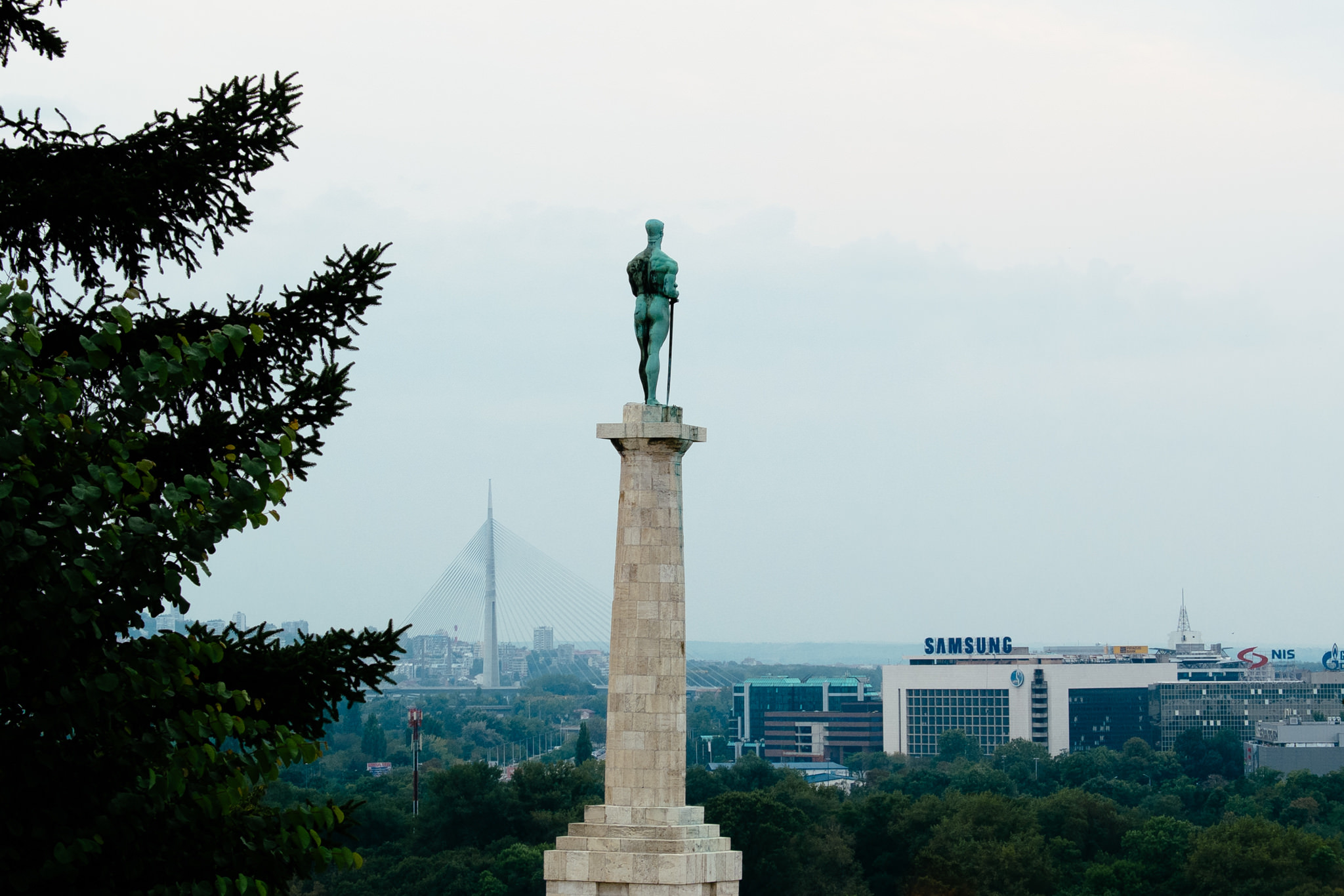 Statue of Victor on a column in Kalemegdan Fortress, Belgrade, Serbia.