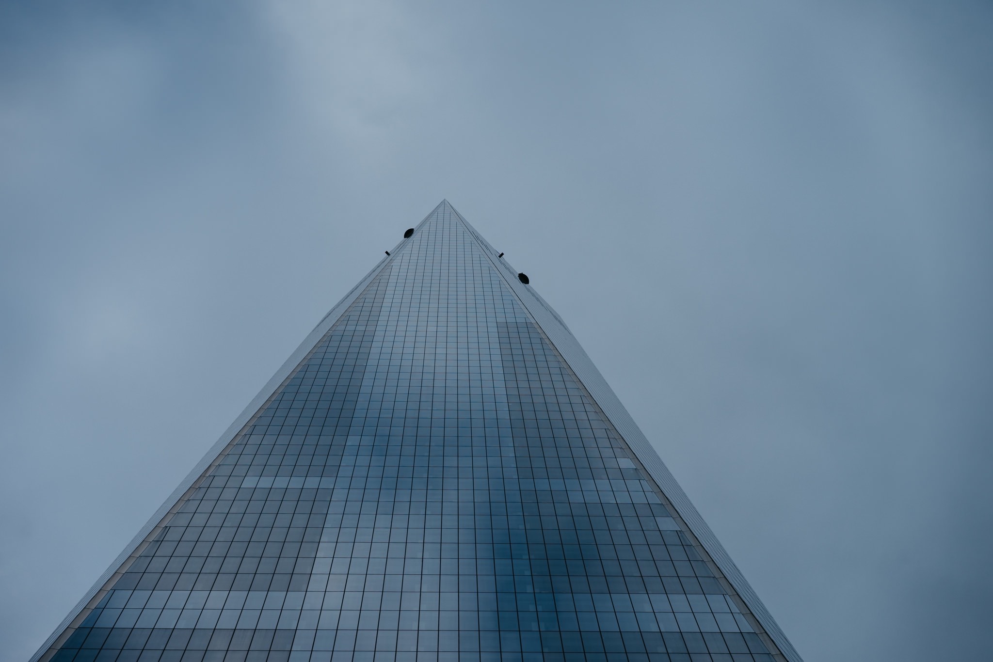 Low-angle view of One World Trade Center.