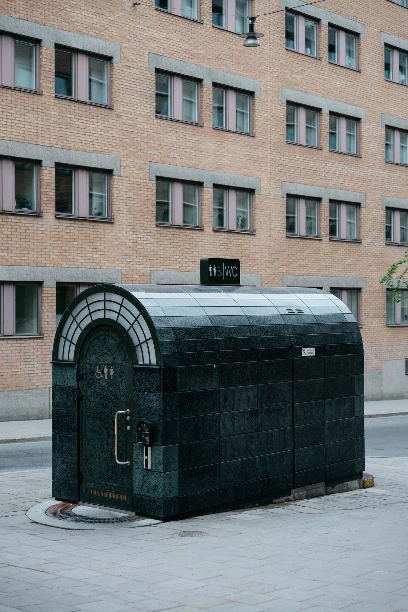 Public restroom in Stockholm, Sweden.