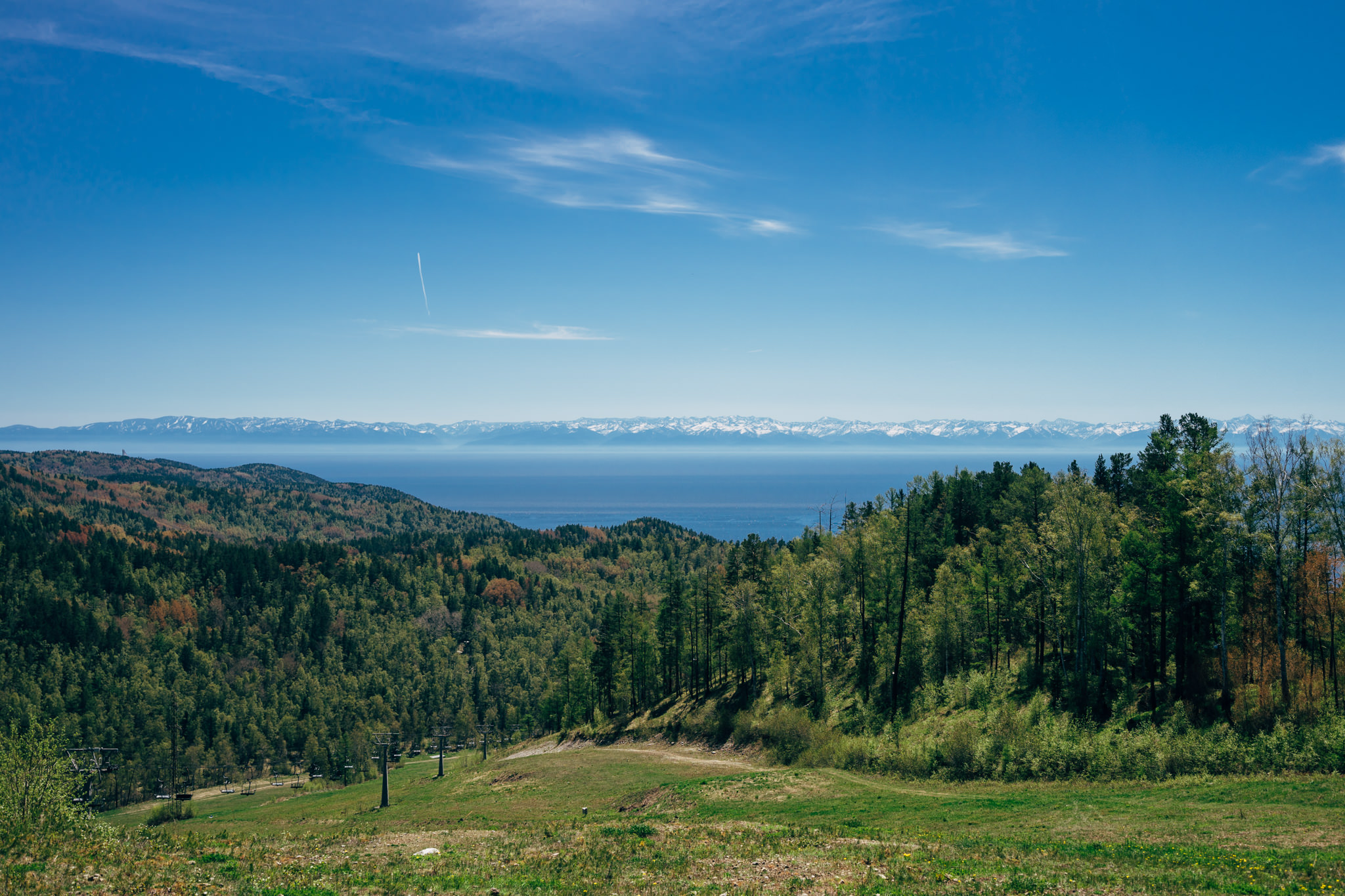 Lake Baikal view from Siberian mountains.