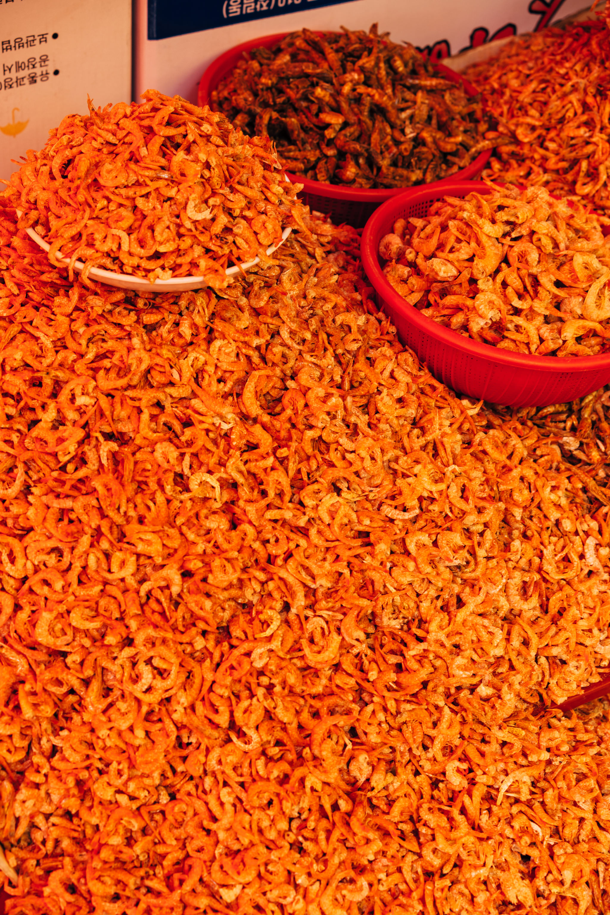 Dried shrimp at Busan fish market.