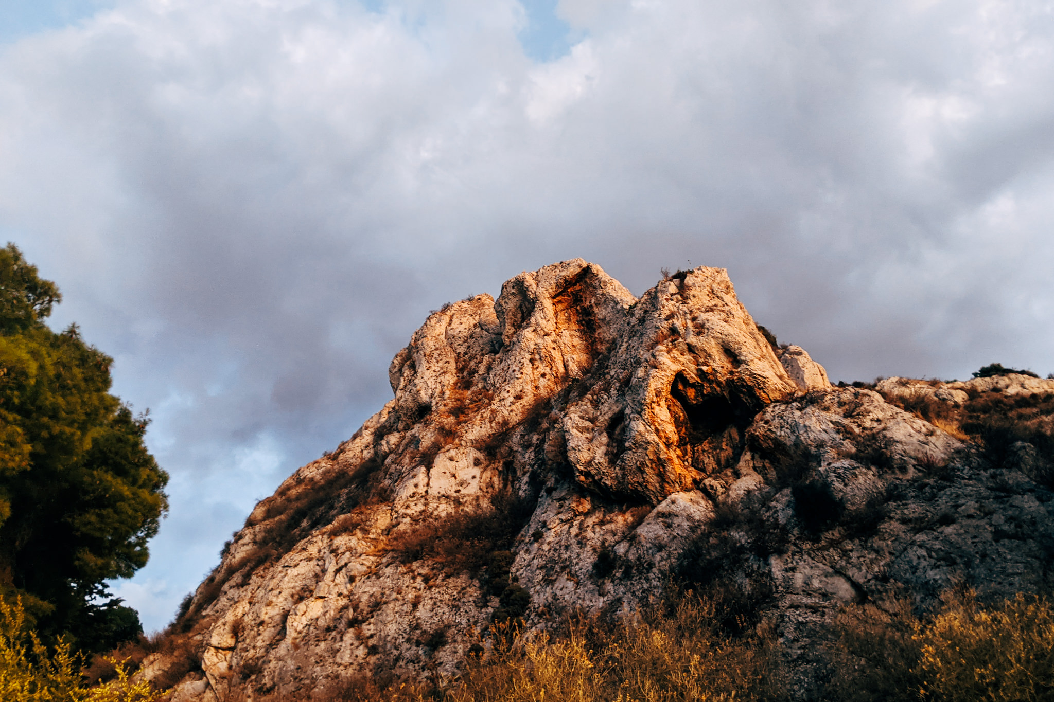 Mount Lycabettus at sunset.