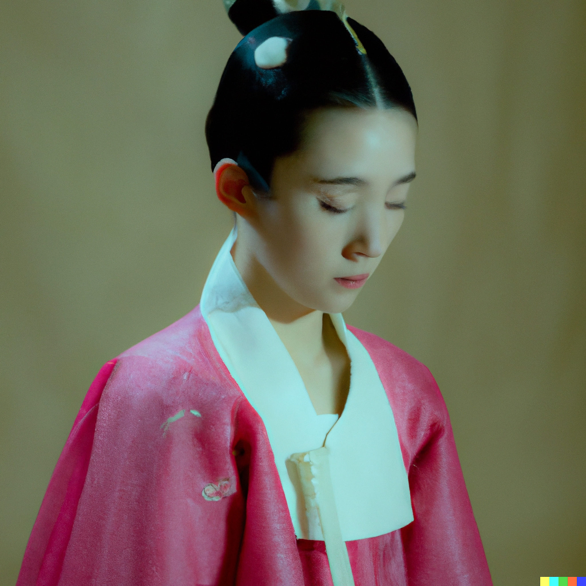 Young woman in traditional Joseon Dynasty clothing.