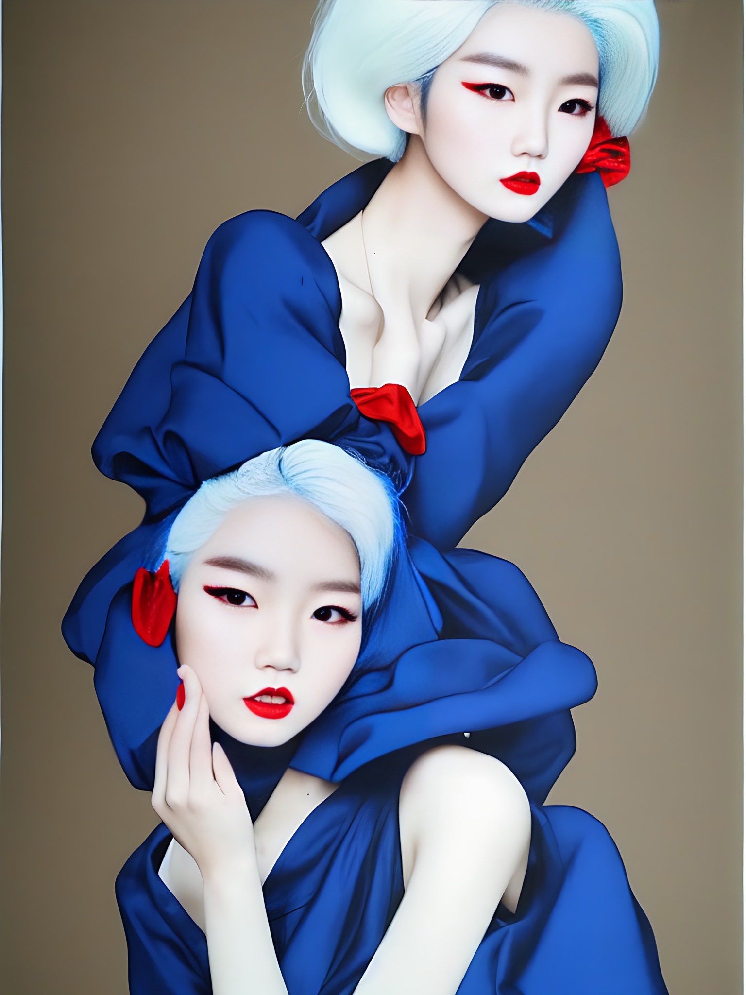 Two Korean models morphed into each other