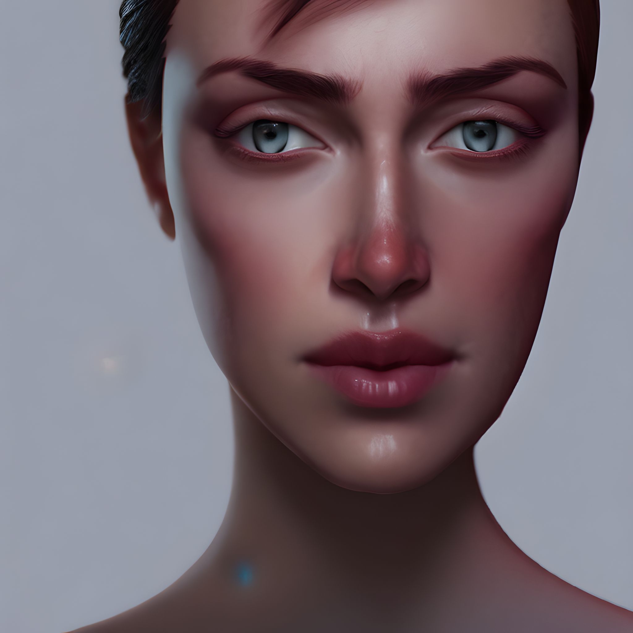 Close-up digital painting of a woman's face.