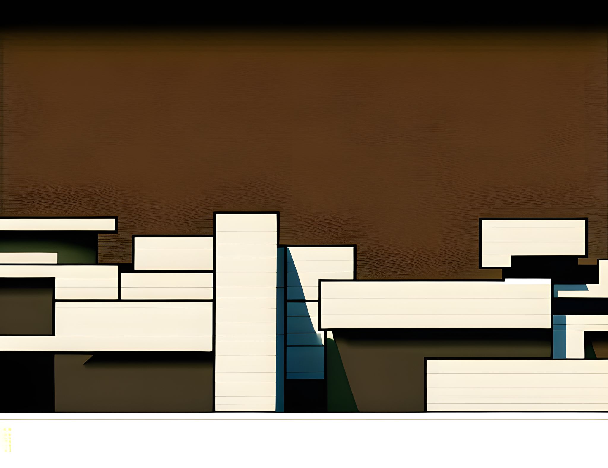 Concept art of a Brutalist-style Japanese temple.