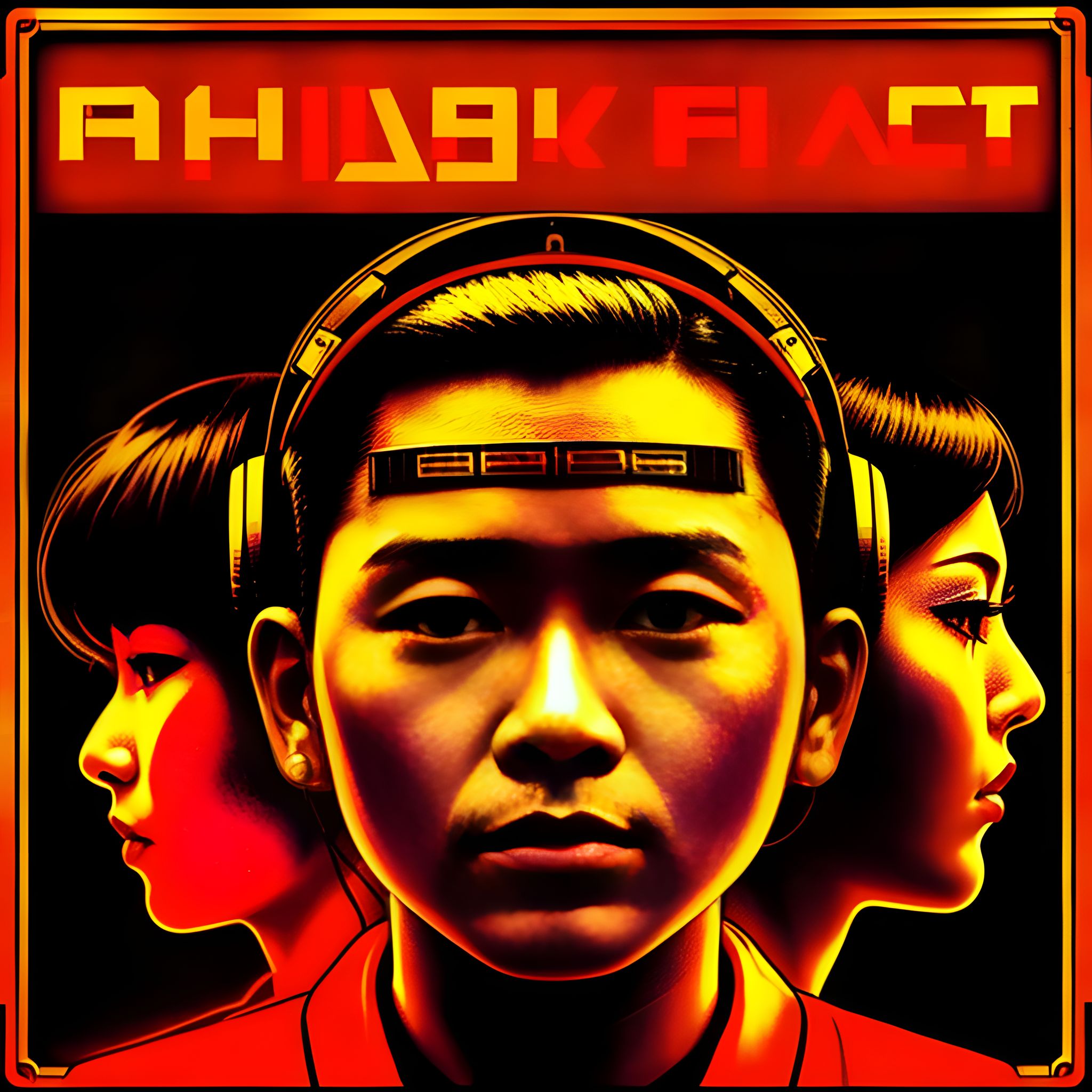Album cover featuring a stylized portrait of a young Vietnamese man wearing headphones, flanked by two women's profiles; the title 'AHIЯЯK FIACT' is at the top in bold lettering.