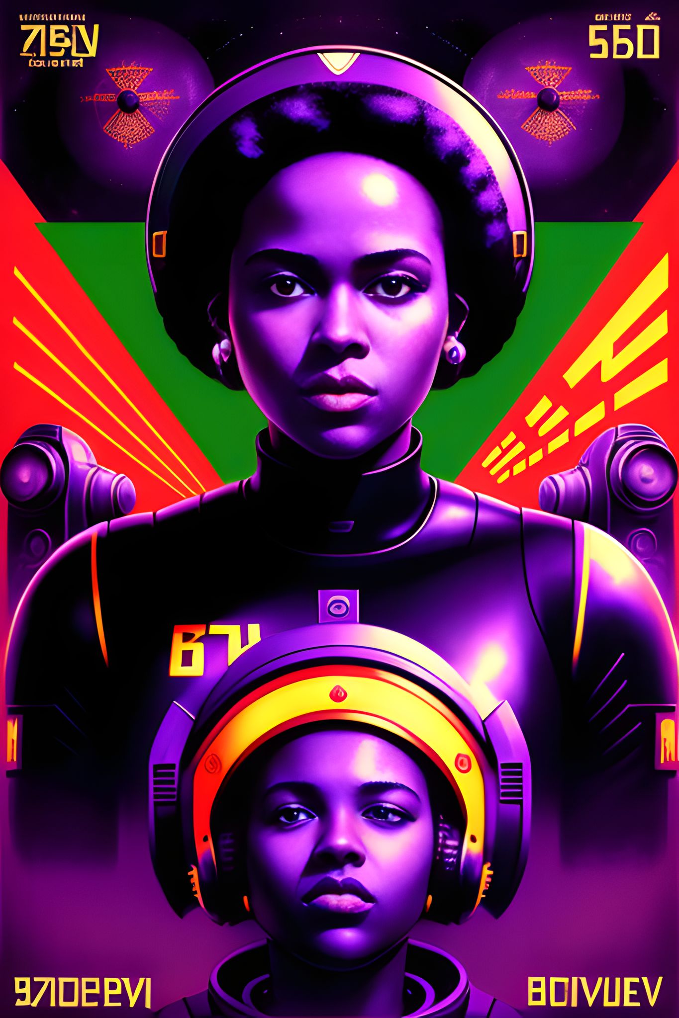 Album cover featuring a stylized portrait of a Black woman in futuristic attire.