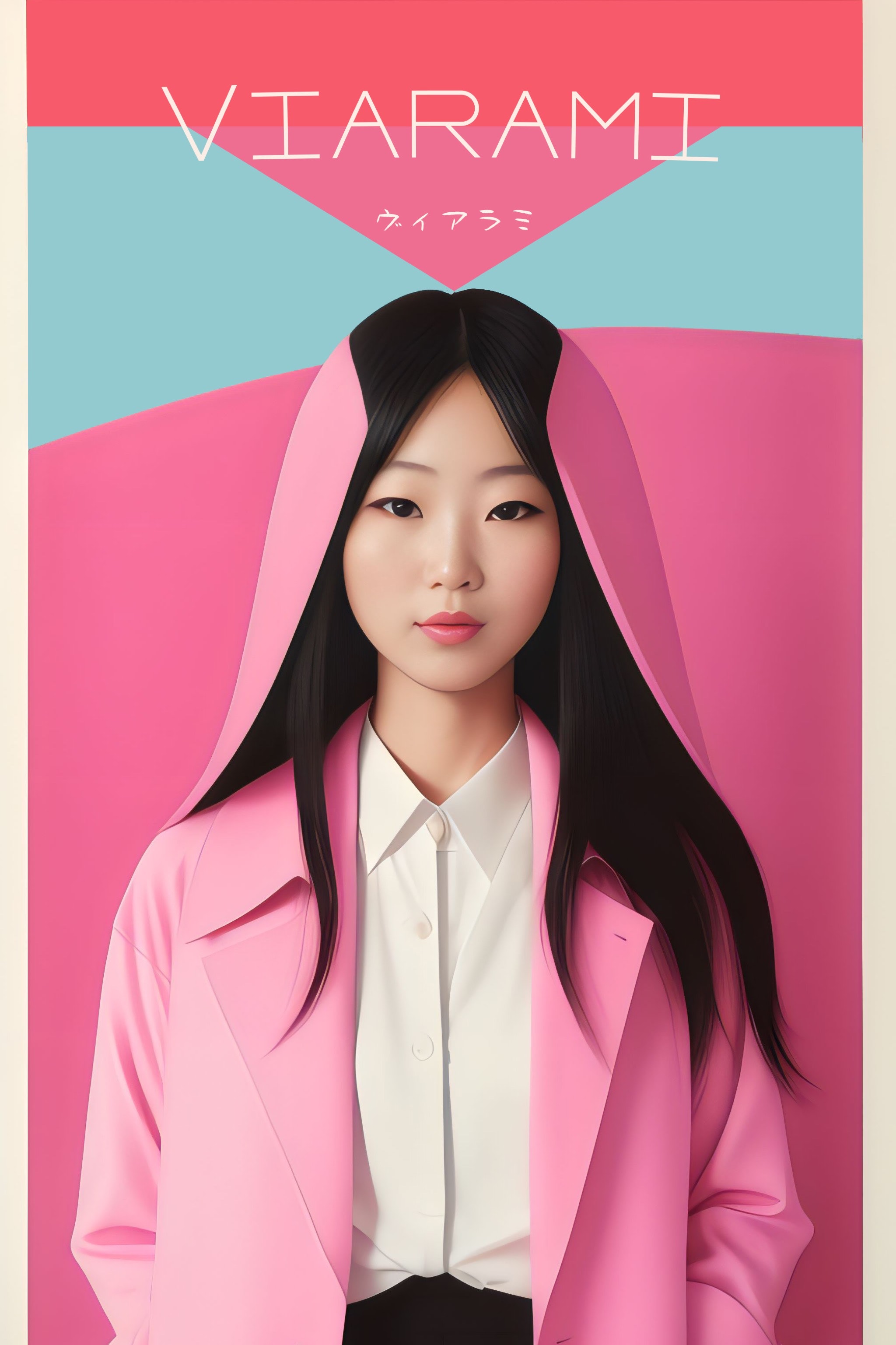 Korean high fashion magazine cover featuring a woman in a pink coat.