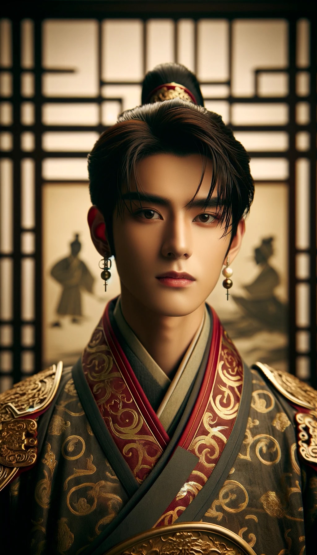 Portrait of a young man in elaborate Korean imperial attire.