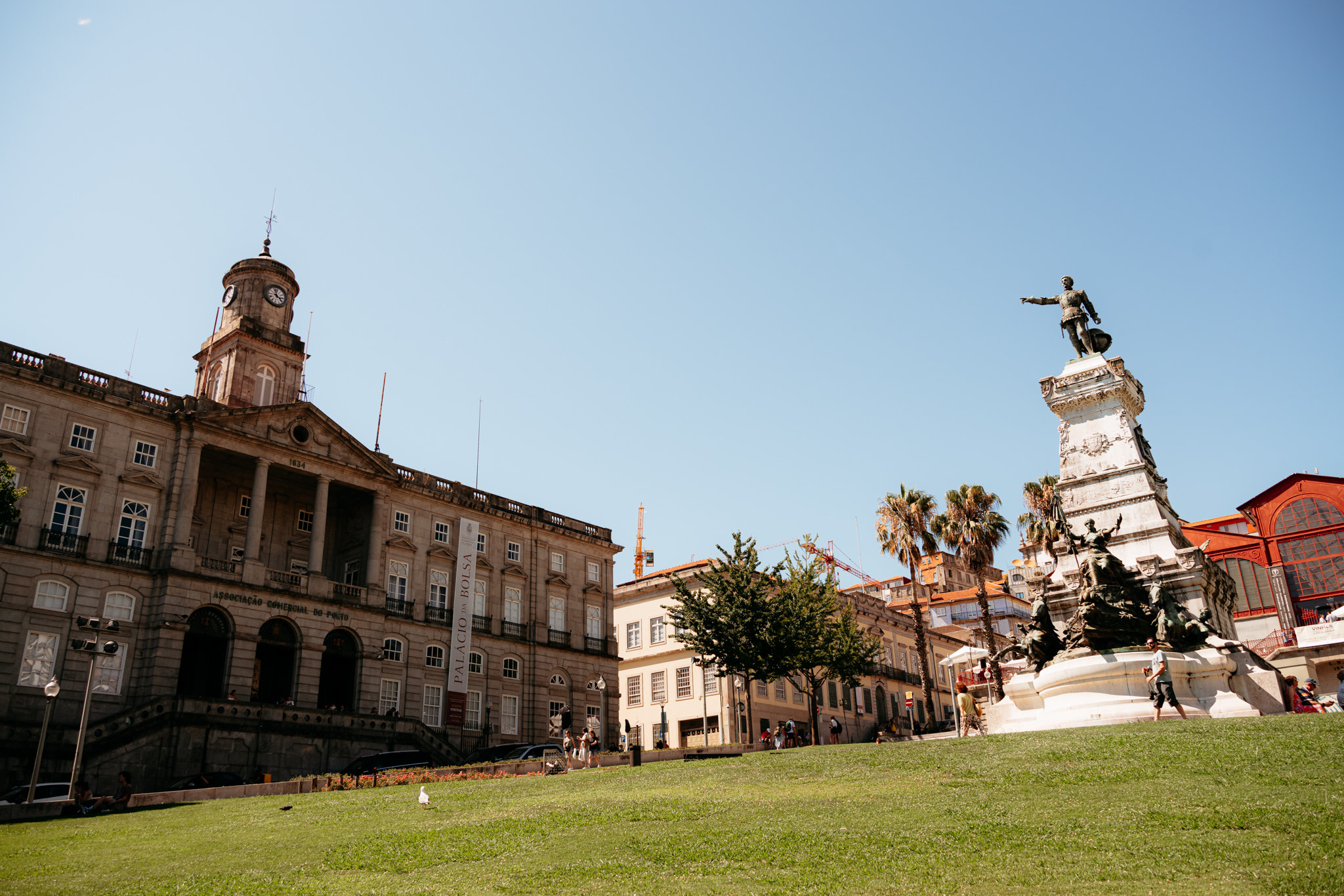 Palácio da Bolsa and Pedro IV of Portugal monument in Porto, Portugal.