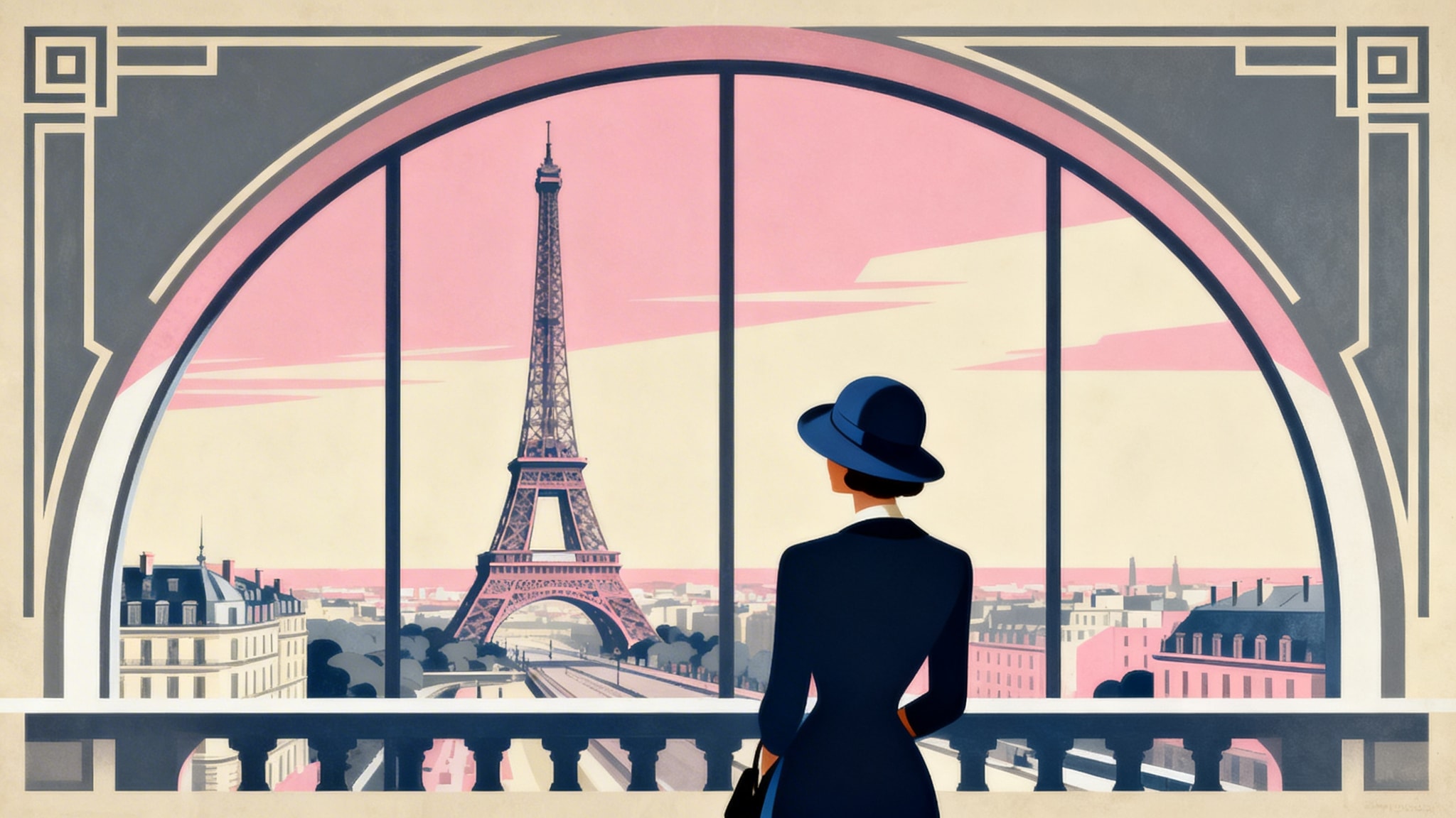 Vintage Art Deco travel poster of the Swiss Alps with the Orient Express train