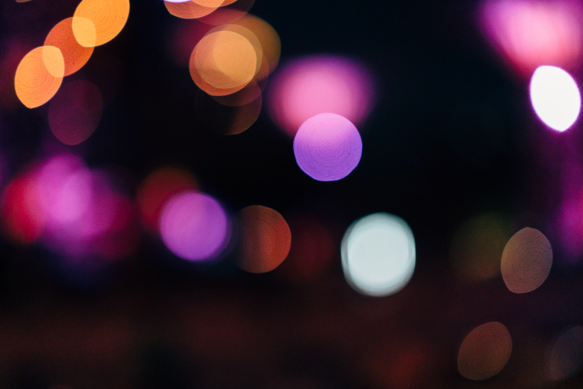 Bokeh lights at night